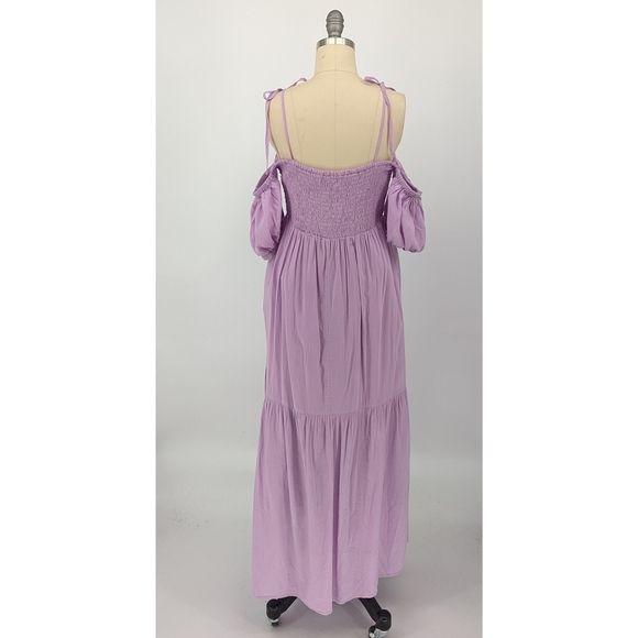 Universal Thread Cold Shoulder Midi Dress Purple S bohemian cottagecore summer - Picture 2 of 10